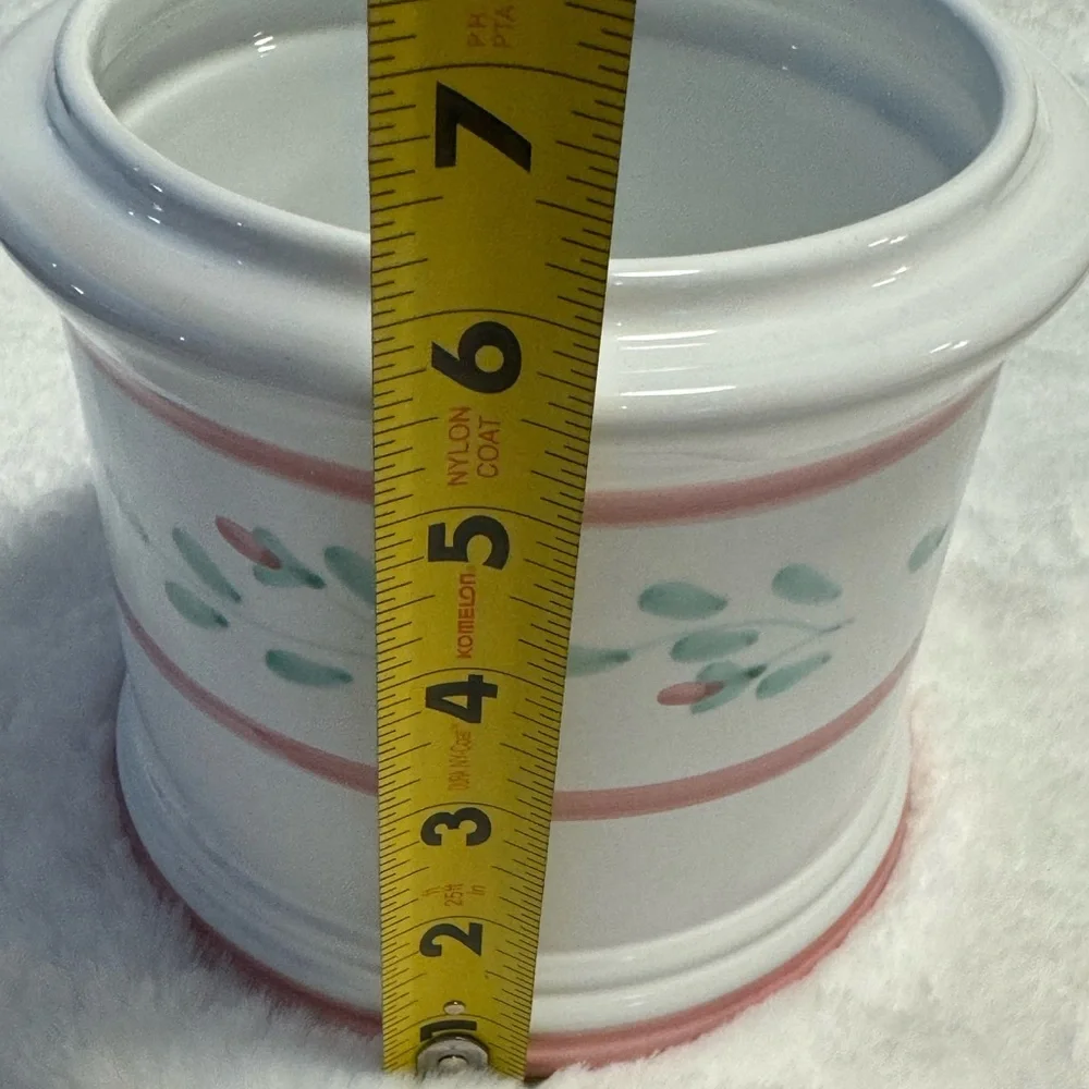 Caleca Hand Painted Large Canister Utensil Holder Made in Italy Cottagecore VTG